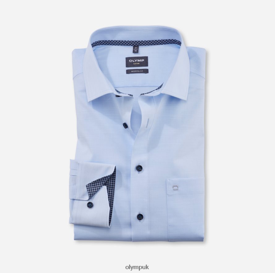 Clothing OLYMP Luxor Modern Fit, Business Shirt, Global Kent, Bleu NZ22L1267