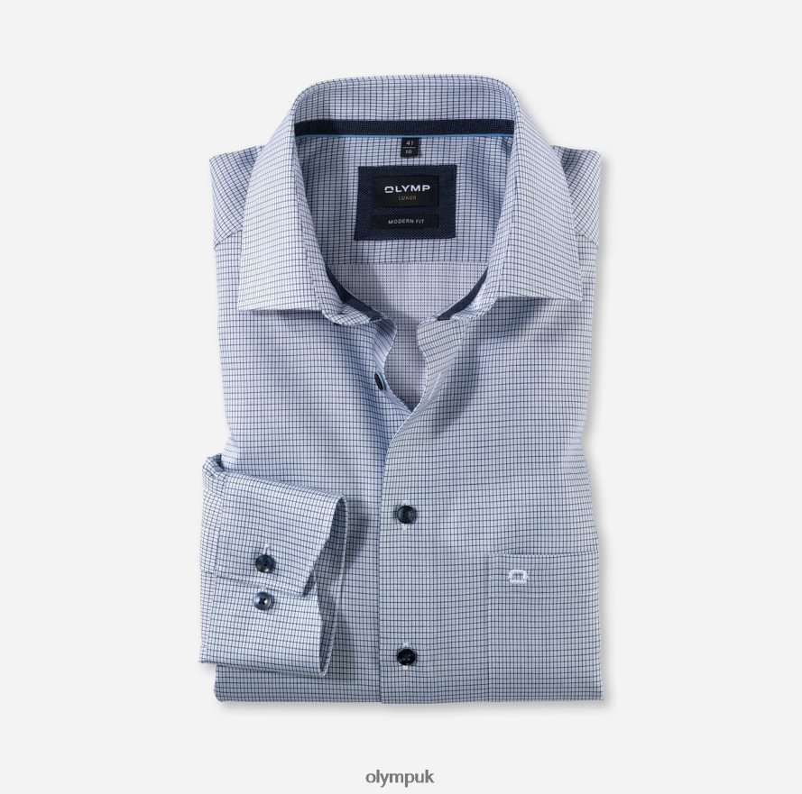 Clothing OLYMP Luxor Modern Fit, Business Shirt, Global Kent, Bleu NZ22L1292