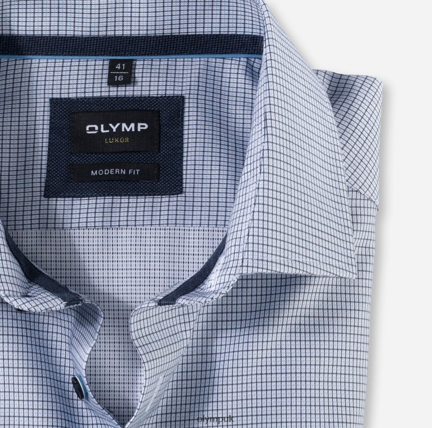 Clothing OLYMP Luxor Modern Fit, Business Shirt, Global Kent, Bleu NZ22L1292
