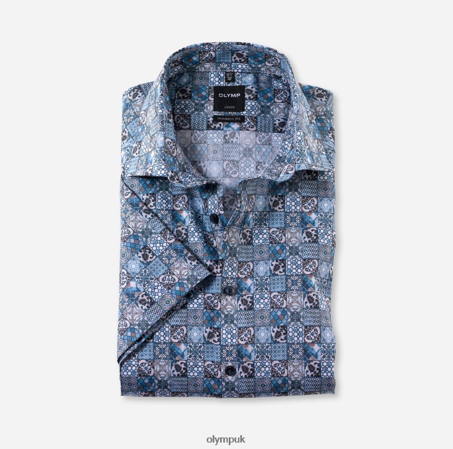 Clothing OLYMP Luxor Modern Fit, Business Shirt, Global Kent, Bleu NZ22L1361