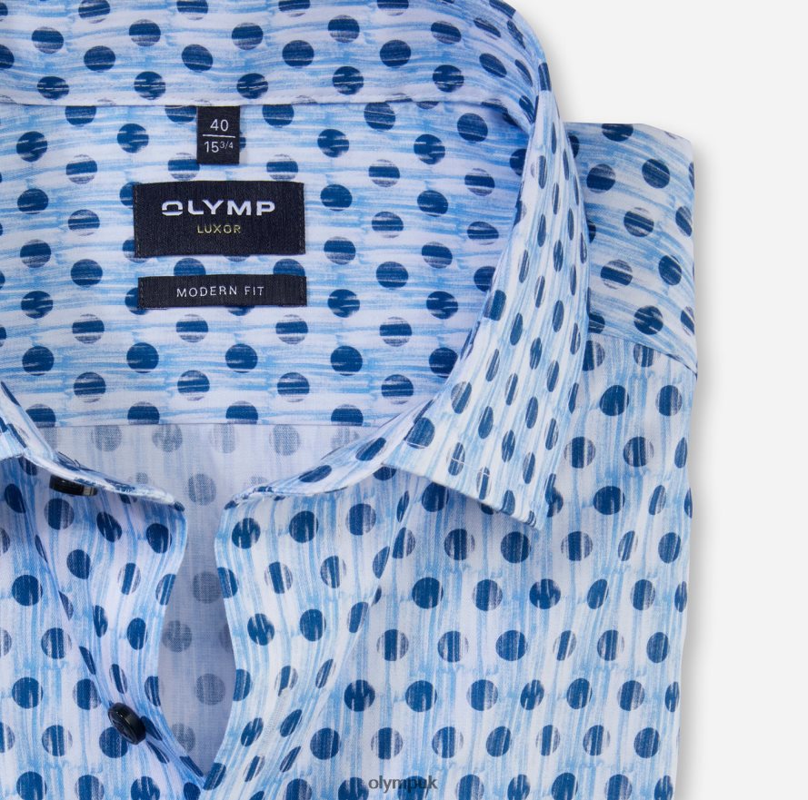 Clothing OLYMP Luxor Modern Fit, Business Shirt, Global Kent, Bleu NZ22L948