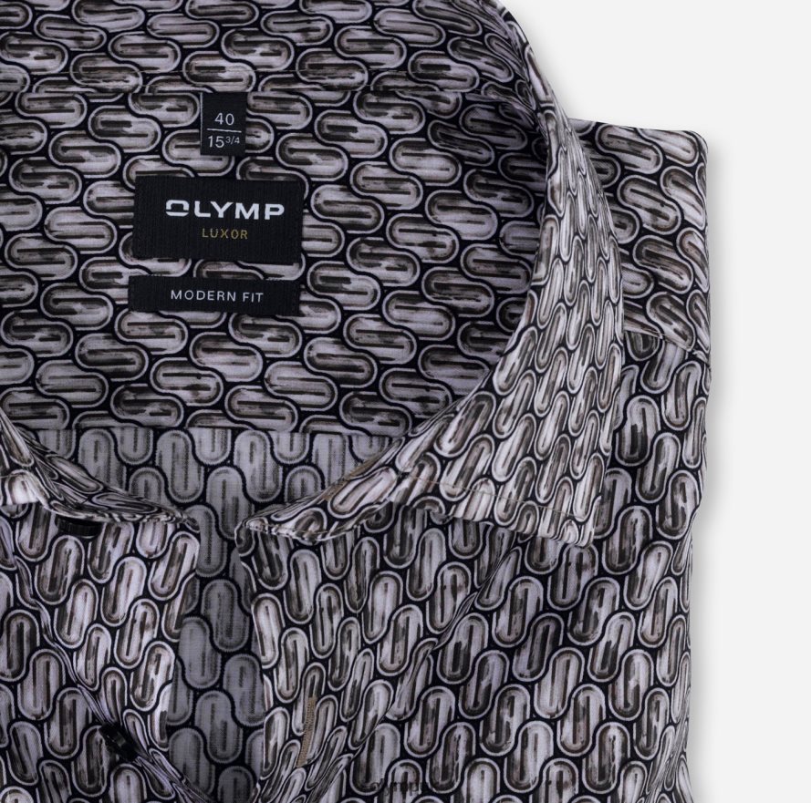 Clothing OLYMP Luxor Modern Fit, Business Shirt, Global Kent, Brown NZ22L1294