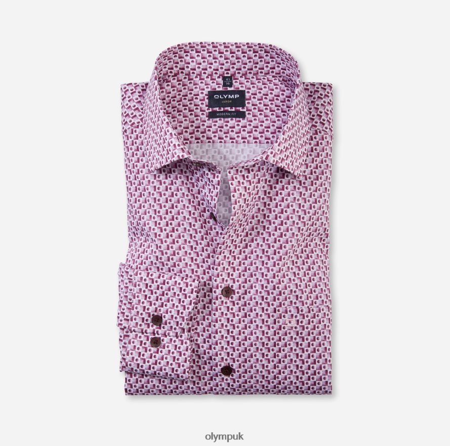 Clothing OLYMP Luxor Modern Fit, Business Shirt, Global Kent, Fuchsia NZ22L926