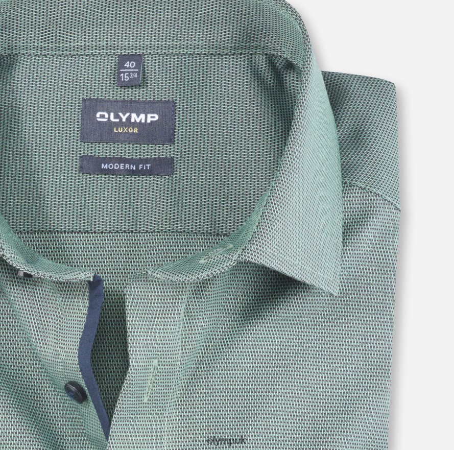 Clothing OLYMP Luxor Modern Fit, Business Shirt, Global Kent, Light Green NZ22L1326