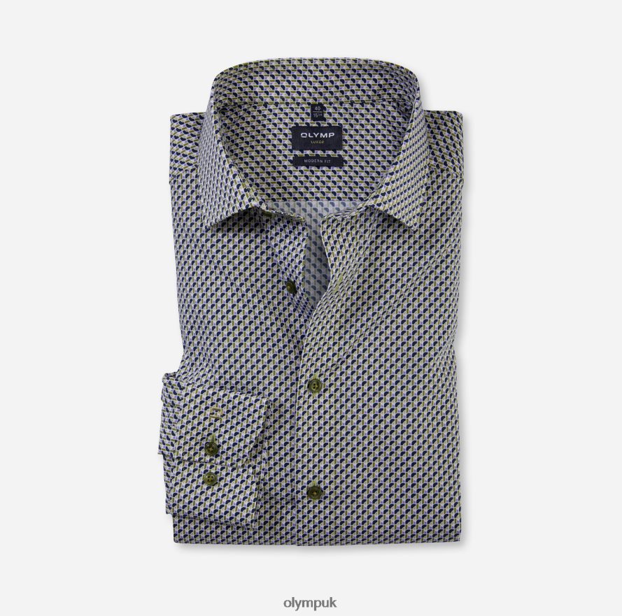 Clothing OLYMP Luxor Modern Fit, Business Shirt, Global Kent, Lime NZ22L1062