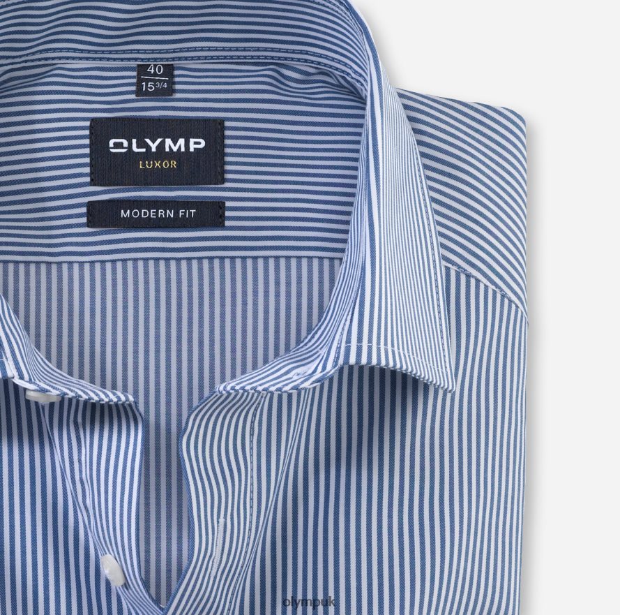 Clothing OLYMP Luxor Modern Fit, Business Shirt, Global Kent, Marine NZ22L1031