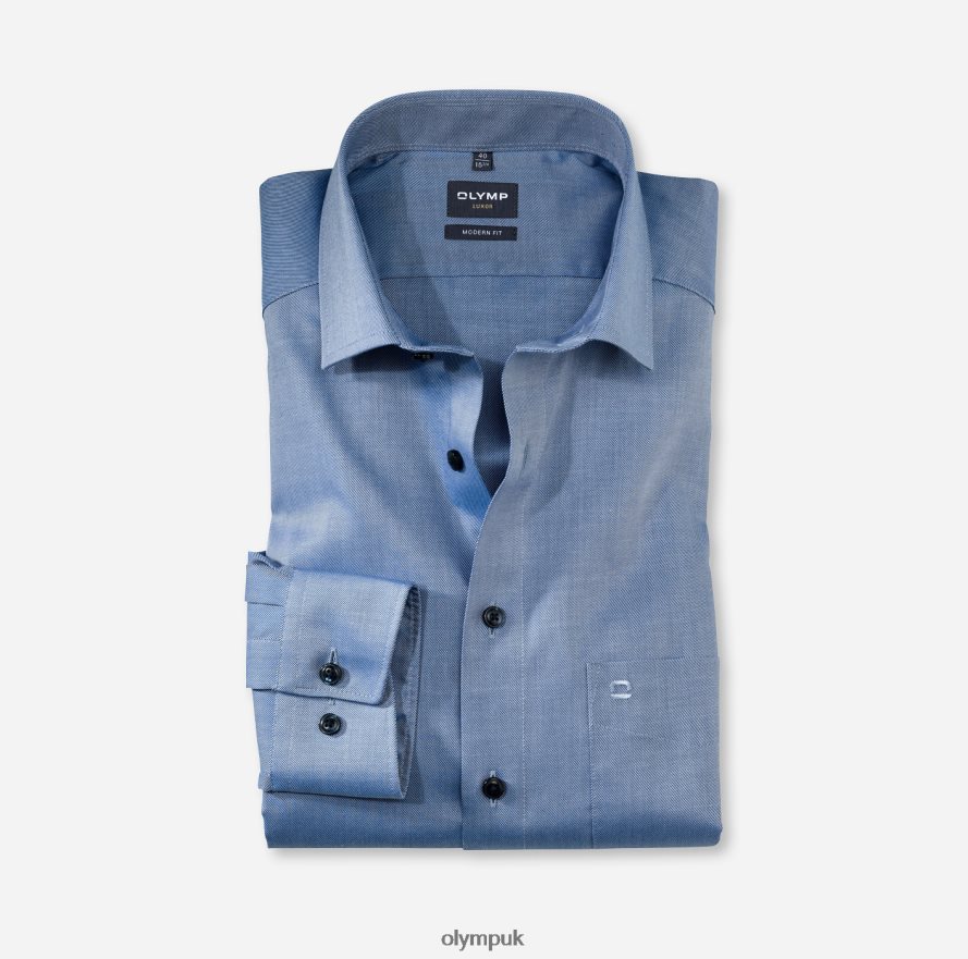 Clothing OLYMP Luxor Modern Fit, Business Shirt, Global Kent, Marine NZ22L1038