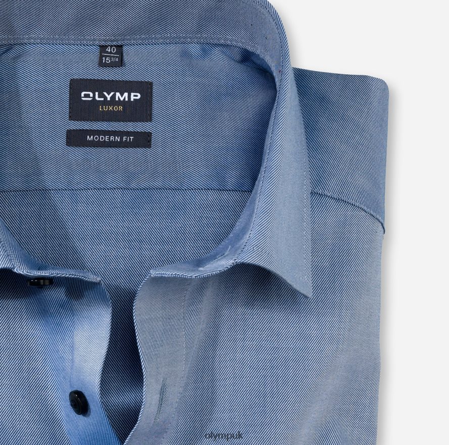 Clothing OLYMP Luxor Modern Fit, Business Shirt, Global Kent, Marine NZ22L1038