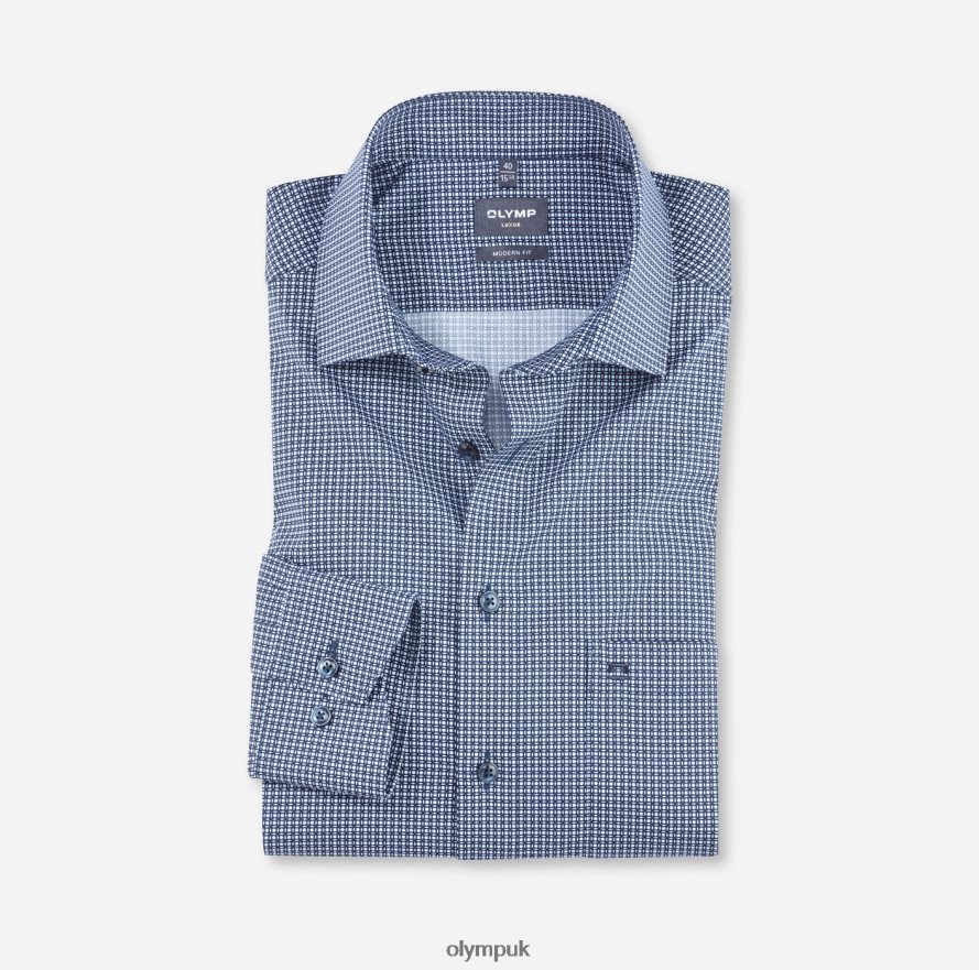 Clothing OLYMP Luxor Modern Fit, Business Shirt, Global Kent, Marine NZ22L1090