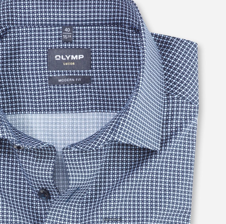 Clothing OLYMP Luxor Modern Fit, Business Shirt, Global Kent, Marine NZ22L1090