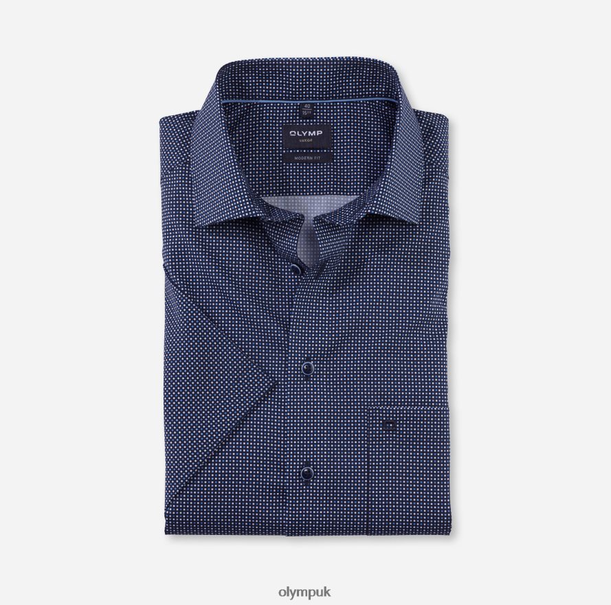 Clothing OLYMP Luxor Modern Fit, Business Shirt, Global Kent, Marine NZ22L1112