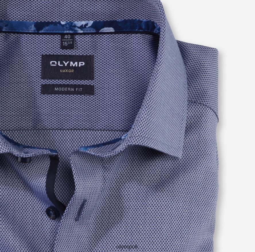 Clothing OLYMP Luxor Modern Fit, Business Shirt, Global Kent, Marine NZ22L1132