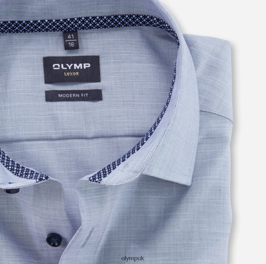 Clothing OLYMP Luxor Modern Fit, Business Shirt, Global Kent, Marine NZ22L1240