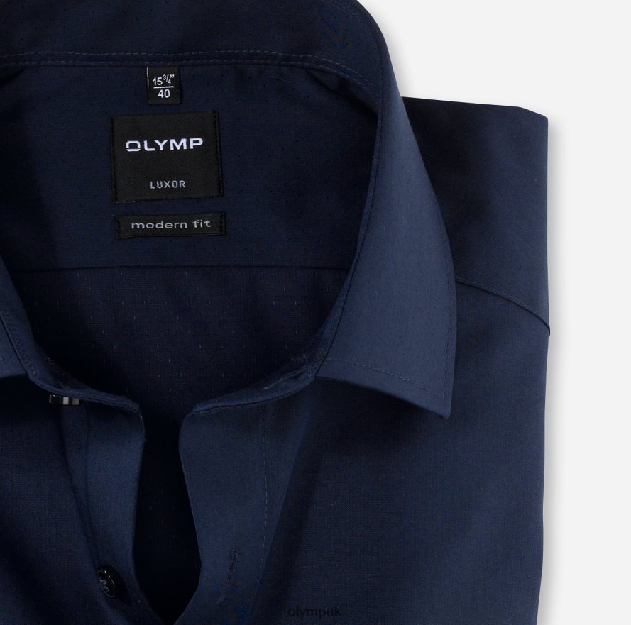 Clothing OLYMP Luxor Modern Fit, Business Shirt, Global Kent, Marine NZ22L1359