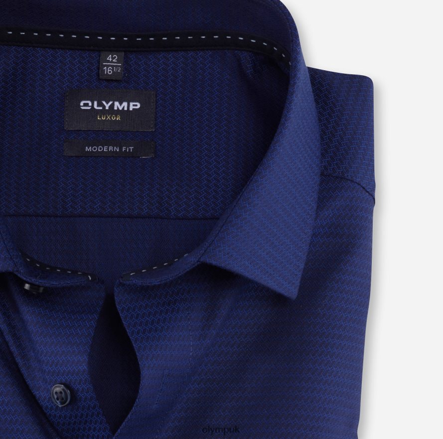 Clothing OLYMP Luxor Modern Fit, Business Shirt, Global Kent, Marine NZ22L935