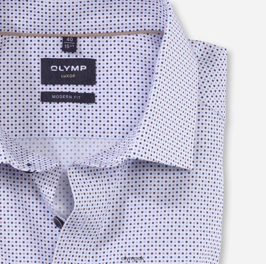 Clothing OLYMP Luxor Modern Fit, Business Shirt, Global Kent, Natural NZ22L1115