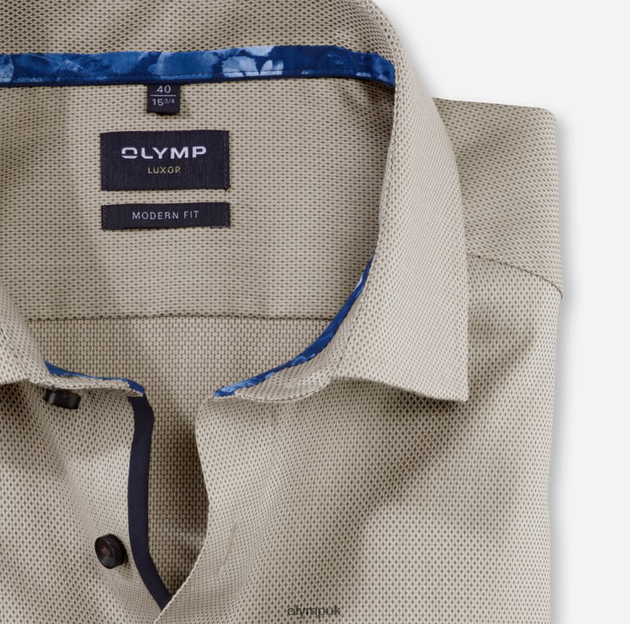 Clothing OLYMP Luxor Modern Fit, Business Shirt, Global Kent, Natural NZ22L1146