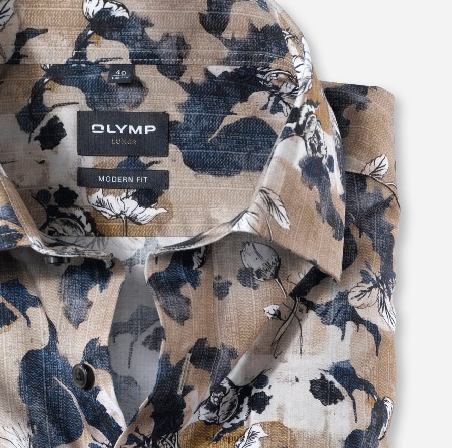 Clothing OLYMP Luxor Modern Fit, Business Shirt, Global Kent, Natural NZ22L1195
