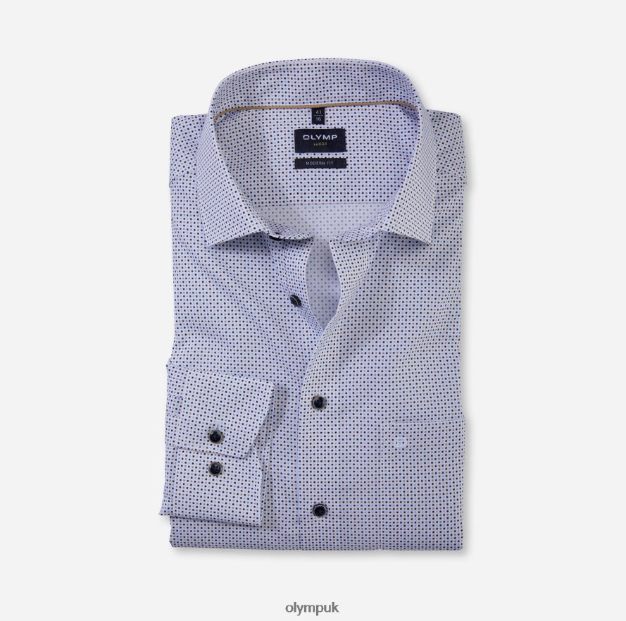 Clothing OLYMP Luxor Modern Fit, Business Shirt, Global Kent, Natural NZ22L1212