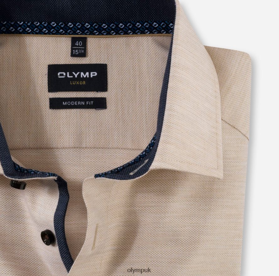 Clothing OLYMP Luxor Modern Fit, Business Shirt, Global Kent, Natural NZ22L1264