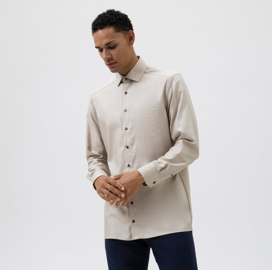 Clothing OLYMP Luxor Modern Fit, Business Shirt, Global Kent, Natural NZ22L1337