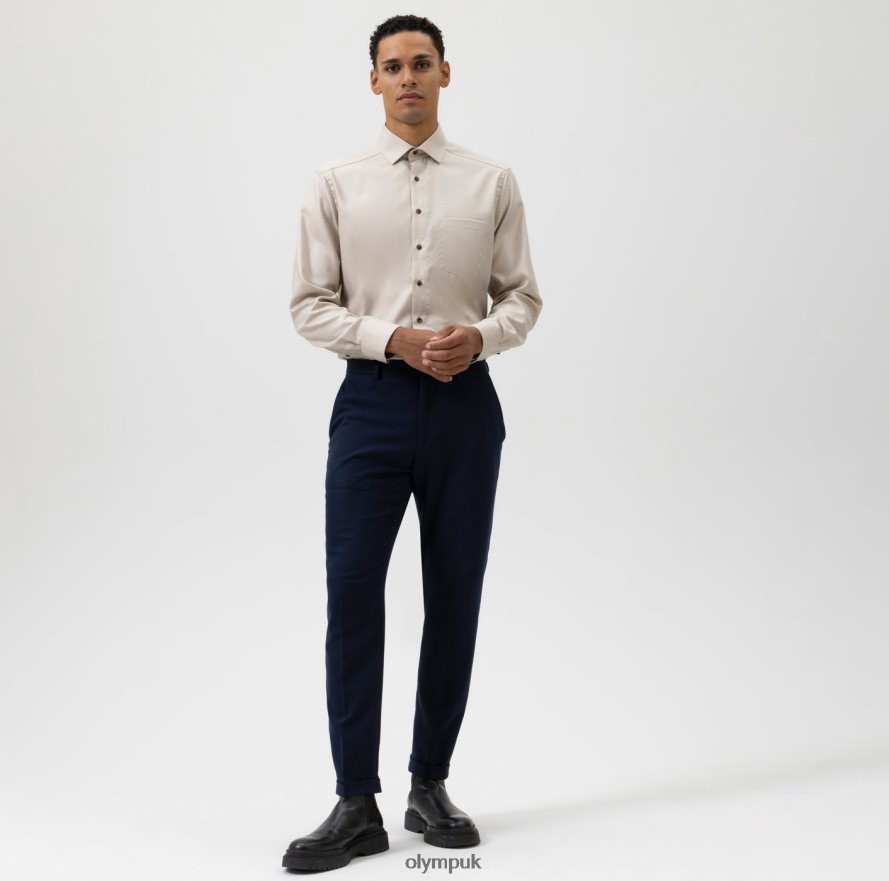 Clothing OLYMP Luxor Modern Fit, Business Shirt, Global Kent, Natural NZ22L1337