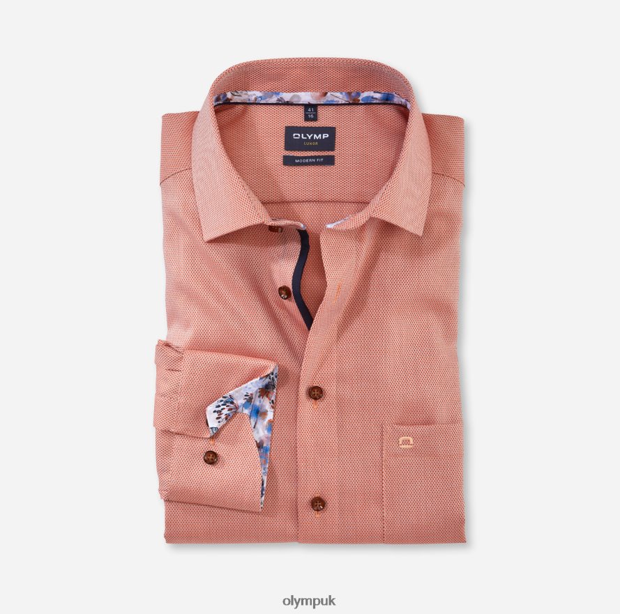 Clothing OLYMP Luxor Modern Fit, Business Shirt, Global Kent, Orange NZ22L1297