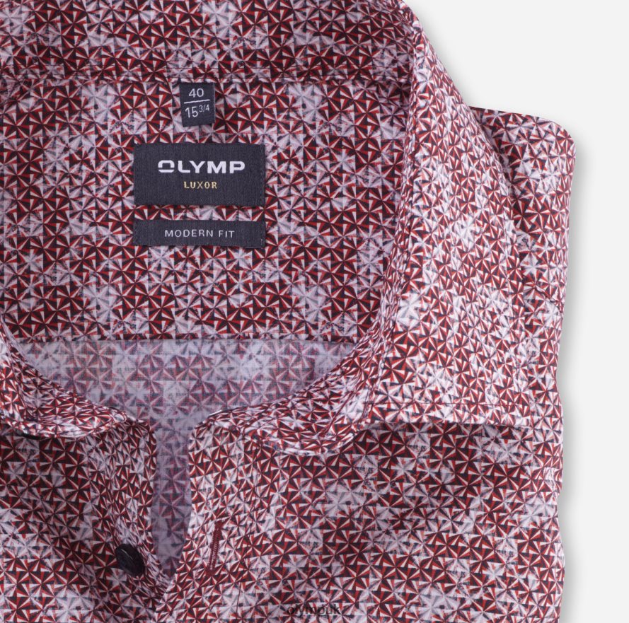 Clothing OLYMP Luxor Modern Fit, Business Shirt, Global Kent, Red NZ22L1007