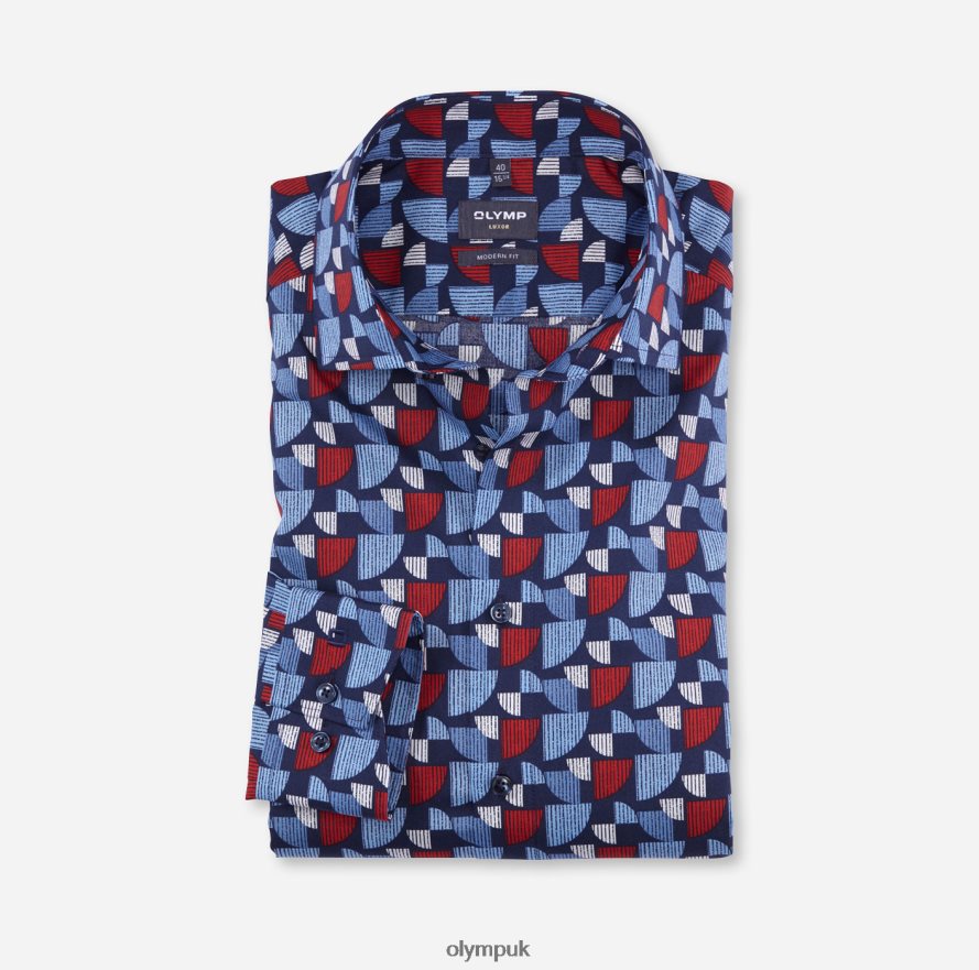 Clothing OLYMP Luxor Modern Fit, Business Shirt, Global Kent, Red NZ22L1014