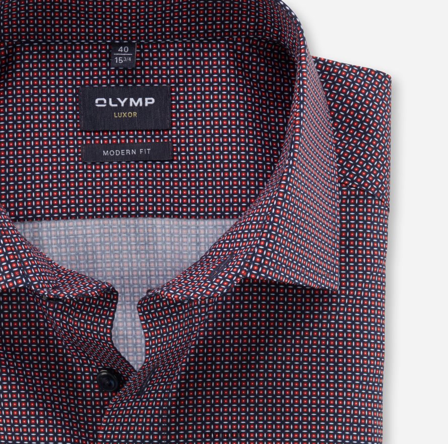 Clothing OLYMP Luxor Modern Fit, Business Shirt, Global Kent, Red NZ22L1163