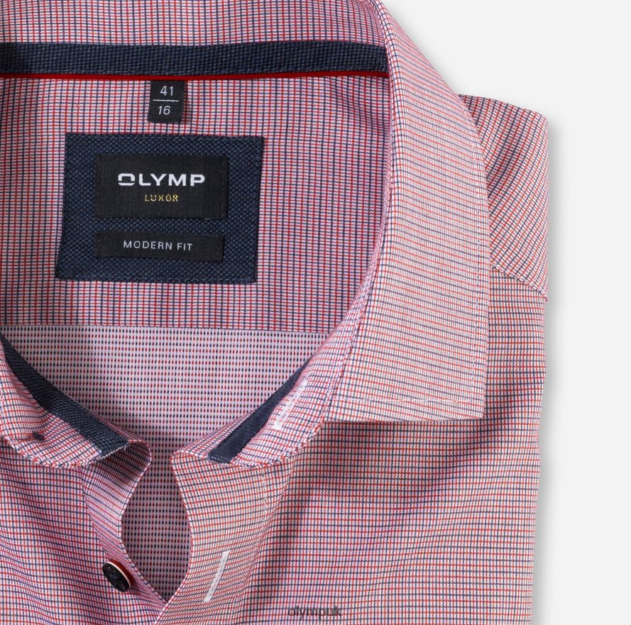 Clothing OLYMP Luxor Modern Fit, Business Shirt, Global Kent, Red NZ22L1175