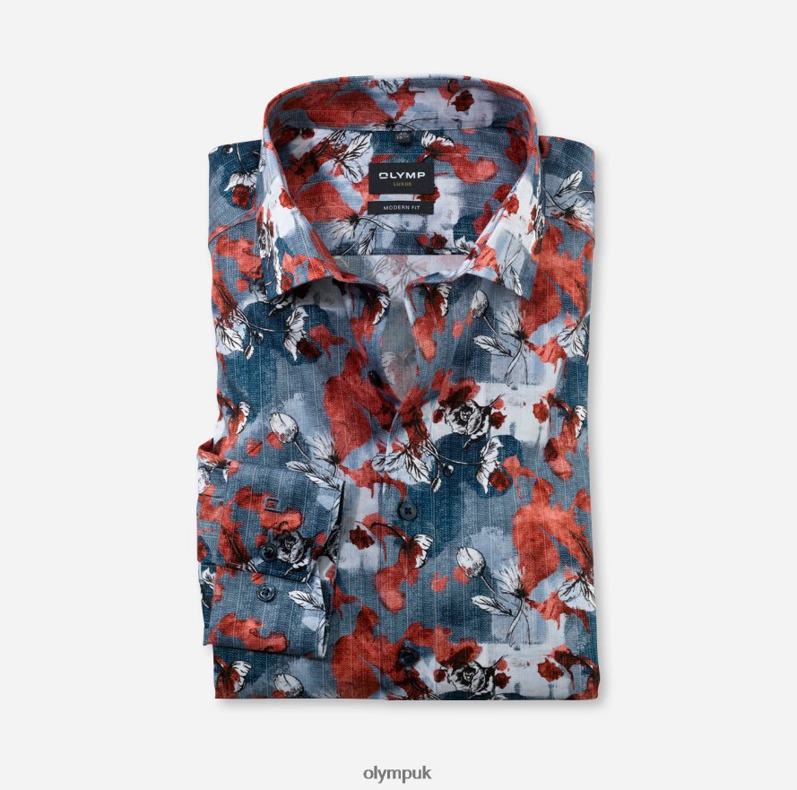 Clothing OLYMP Luxor Modern Fit, Business Shirt, Global Kent, Red NZ22L1191