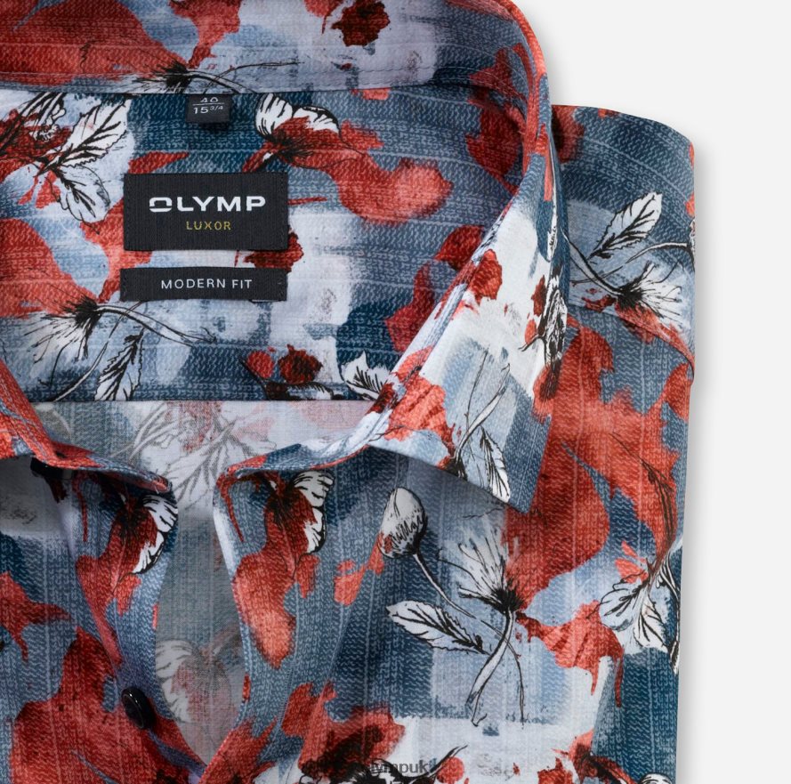 Clothing OLYMP Luxor Modern Fit, Business Shirt, Global Kent, Red NZ22L1191