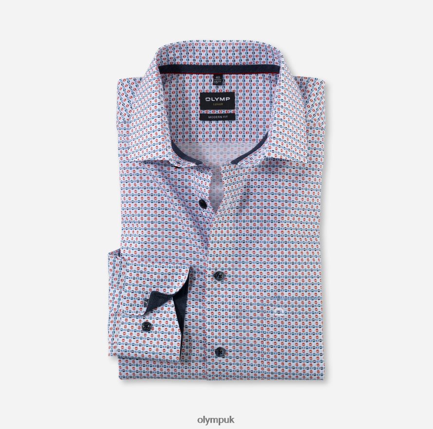 Clothing OLYMP Luxor Modern Fit, Business Shirt, Global Kent, Red NZ22L1216