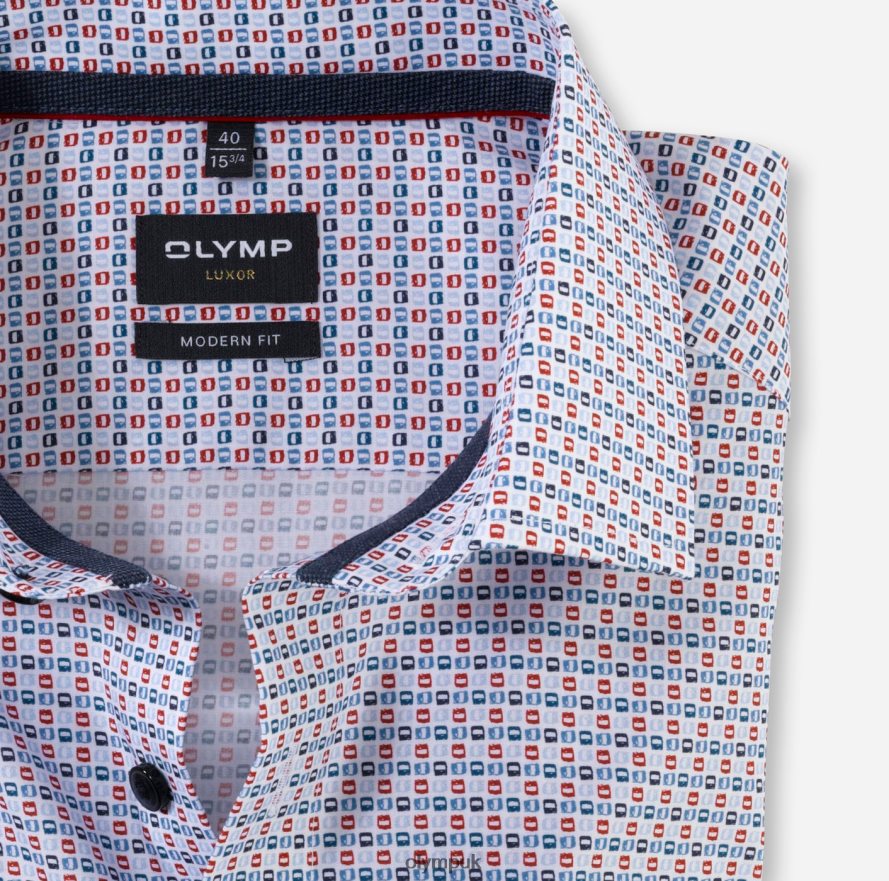 Clothing OLYMP Luxor Modern Fit, Business Shirt, Global Kent, Red NZ22L1216