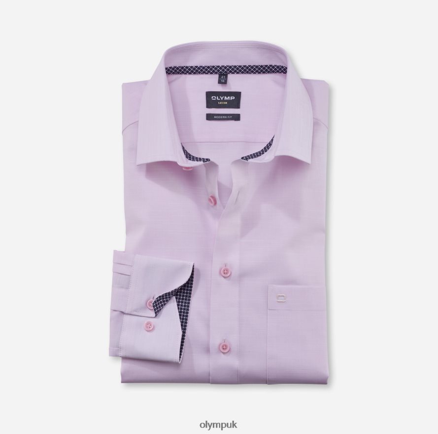 Clothing OLYMP Luxor Modern Fit, Business Shirt, Global Kent, Rose NZ22L1314
