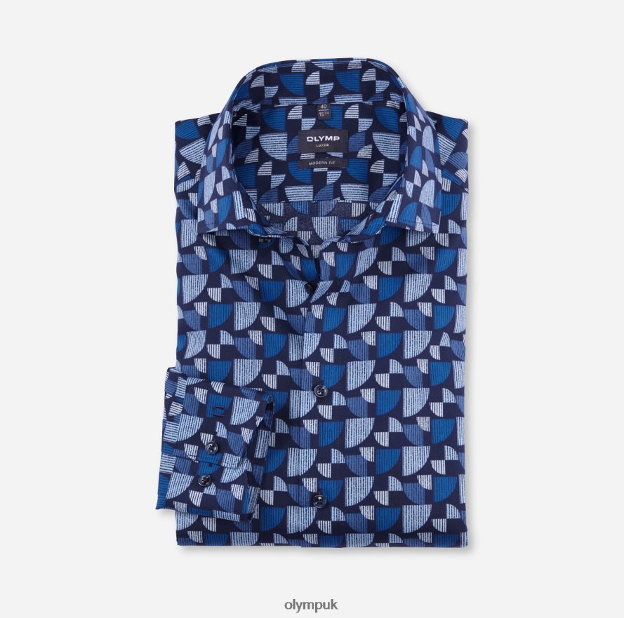 Clothing OLYMP Luxor Modern Fit, Business Shirt, Global Kent, Royal NZ22L1055