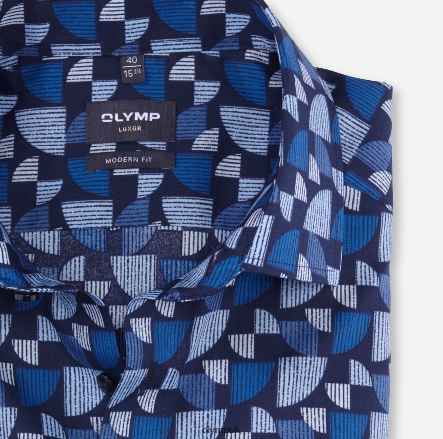 Clothing OLYMP Luxor Modern Fit, Business Shirt, Global Kent, Royal NZ22L1055