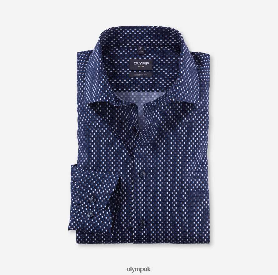 Clothing OLYMP Luxor Modern Fit, Business Shirt, Global Kent, Royal NZ22L1089
