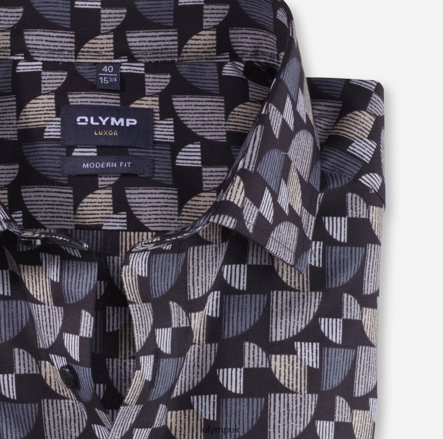 Clothing OLYMP Luxor Modern Fit, Business Shirt, Global Kent, Taupe NZ22L1003