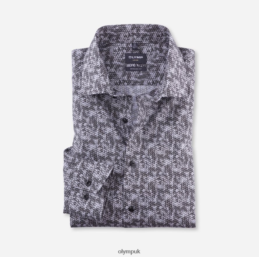 Clothing OLYMP Luxor Modern Fit, Business Shirt, Global Kent, Taupe NZ22L1019