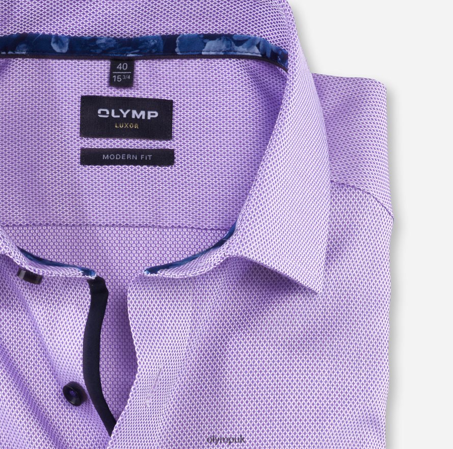 Clothing OLYMP Luxor Modern Fit, Business Shirt, Global Kent, Violet NZ22L1308