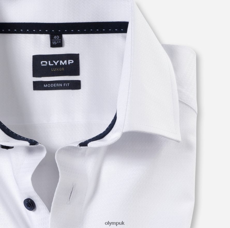 Clothing OLYMP Luxor Modern Fit, Business Shirt, Global Kent, White NZ22L1258