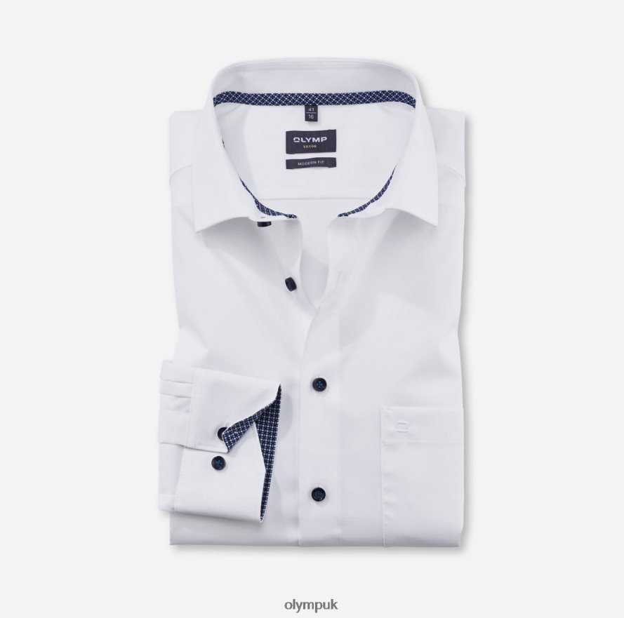 Clothing OLYMP Luxor Modern Fit, Business Shirt, Global Kent, White NZ22L1290