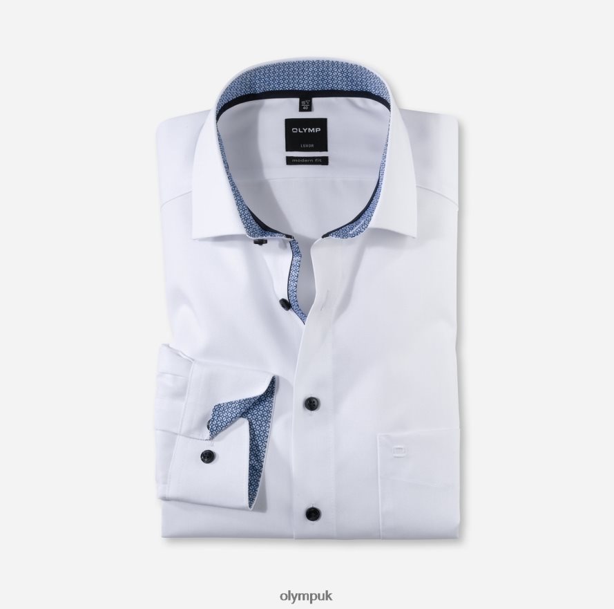 Clothing OLYMP Luxor Modern Fit, Business Shirt, Global Kent, White NZ22L963