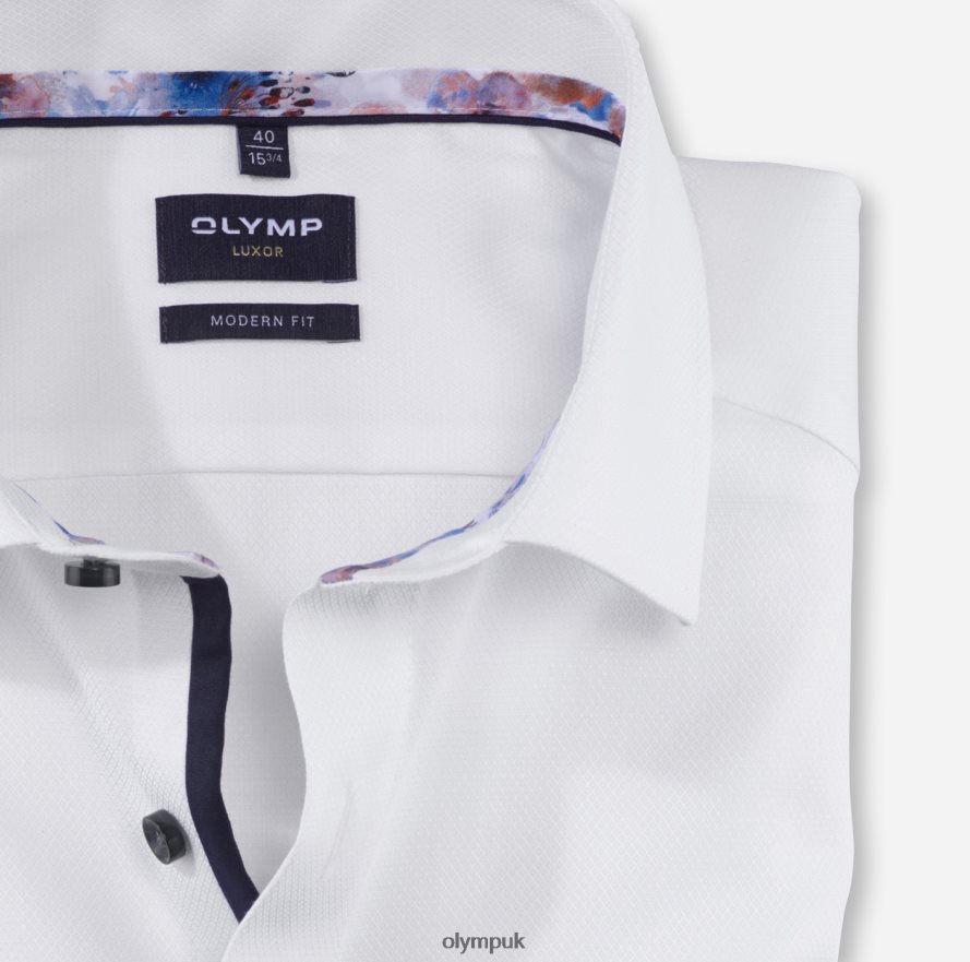 Clothing OLYMP Luxor Modern Fit, Business Shirt, Global Kent, White NZ22L973