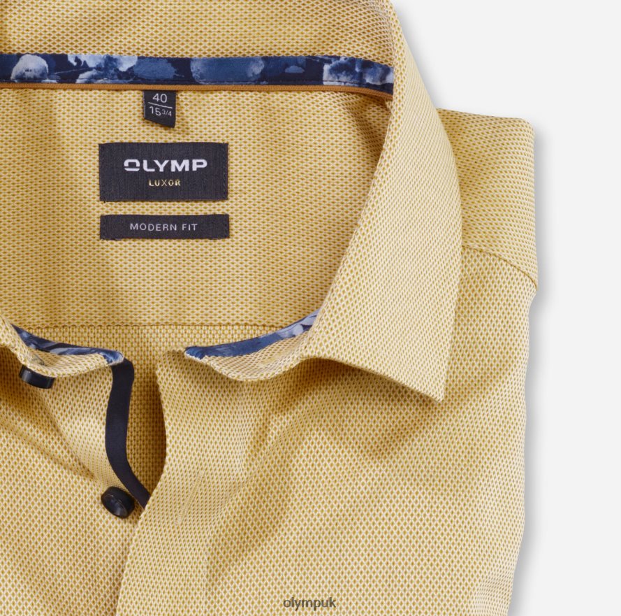 Clothing OLYMP Luxor Modern Fit, Business Shirt, Global Kent, Yellow NZ22L1172