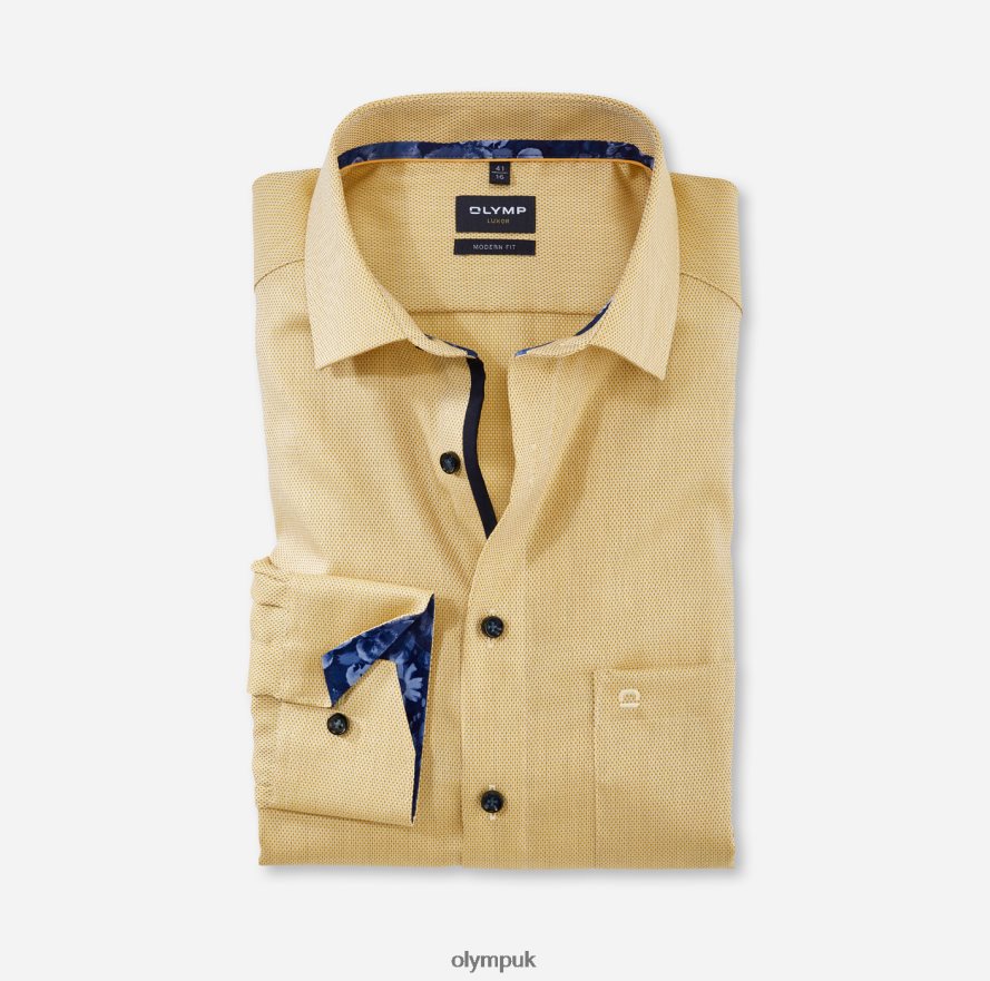 Clothing OLYMP Luxor Modern Fit, Business Shirt, Global Kent, Yellow NZ22L1209