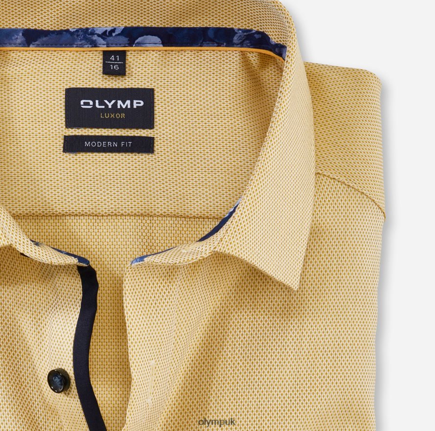 Clothing OLYMP Luxor Modern Fit, Business Shirt, Global Kent, Yellow NZ22L1209