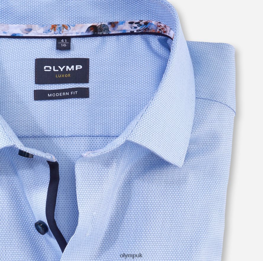 Clothing OLYMP Luxor Modern Fit, Business Shirt, Long Sleeve Extra Long, Global Kent, Bleu NZ22L1430